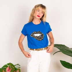 T-shirt Bouche Léopard Big
