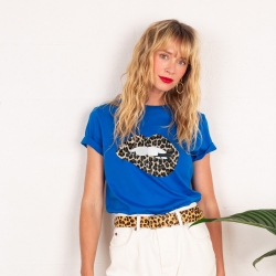 T-shirt Bouche Léopard Big