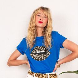 T-shirt Bouche Léopard Big