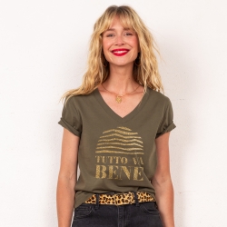 T-shirt Col V Tutto Va Bene