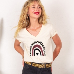 T-shirt Col V Arcobaleno
