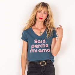 T-shirt Col V Sarà Perché Mi Amo