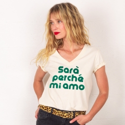 T-shirt Col V Sarà Perché Mi Amo