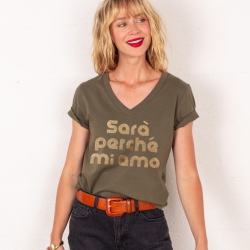 T-shirt Col V Sarà Perché Mi Amo