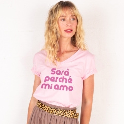 T-shirt Col V Sarà Perché Mi Amo