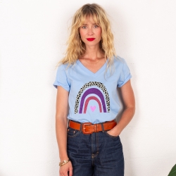 T-shirt Col V Arcobaleno Di Uva