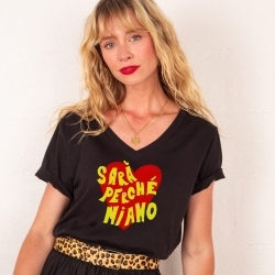T-shirt Col V Sara Perche Mi Amo