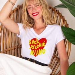 T-shirt Col V Sara Perche Mi Amo