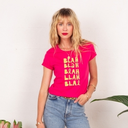 T-shirt Fuchsia Blah Blah Glitter