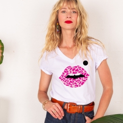 T-shirt Col V Bouche Lava Lamp