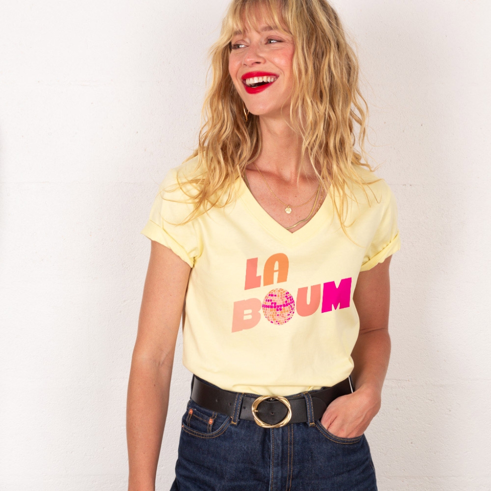 T-shirt Col V La Festa