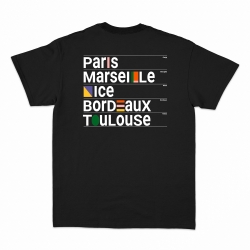 t-shirt noir ville françaises homme