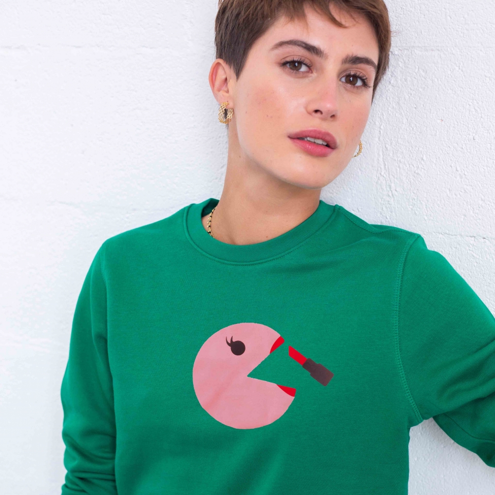 Sweat Vert Game Lover Rose FEMME Faubourg54
