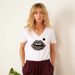 T-shirt Col V Bouche Cindy