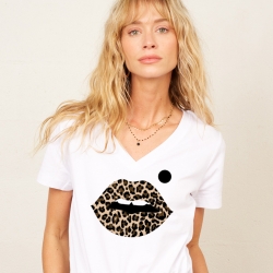 T-shirt Col V Bouche Cindy