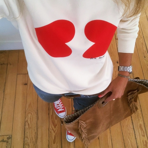 Sweat Crème Les Aimants by LesFutiles collection AMORE LETTERARIO