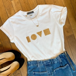 T-shirt Love Gold