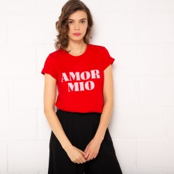 T-shirt Amor Mio rouge et rose