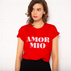 T-shirt Amor Mio rouge et rose