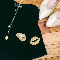 T-shirt Cindy Gold Noir T-shirt Cindy Gold Noir