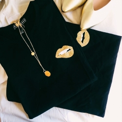 T-shirt Cindy Gold Noir T-shirt Cindy Gold Noir