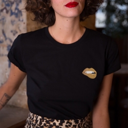 T-shirt Martina Gold Noir T-shirt Martina Gold Noir