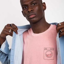 T-Shirt Machine à Laver Rose Homme
