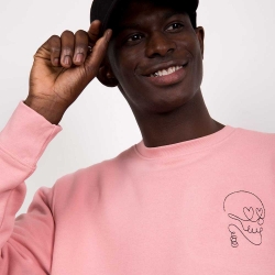 Sweat Squelette Rose Homme