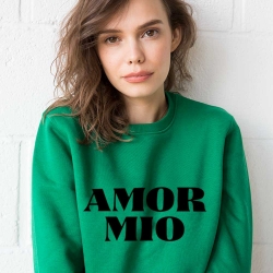 Green Sweatshirt Amor Mio