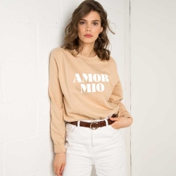 Sweatshirt Amor Mio Camel