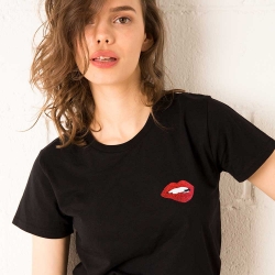 T-Shirt Glitter Martina Noir T-Shirt Glitter Martina Noir
