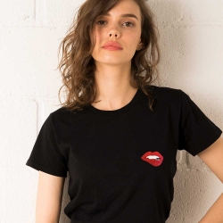T-Shirt Glitter Martina Noir T-Shirt Glitter Martina Noir