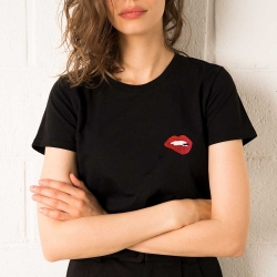 T-Shirt Glitter Martina Noir T-Shirt Glitter Martina Noir