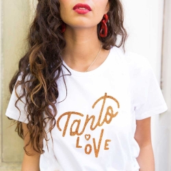 T-Shirt Tanto Love Gold Blanc