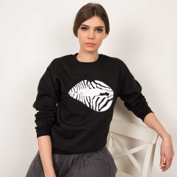 Black Sweatshirt Martina Zebra