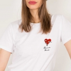 T-shirt Love Is in the Air Blanc