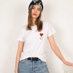 T-shirt Love Is in the Air Blanc