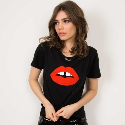 T-Shirt Bouche Vanessa Noir