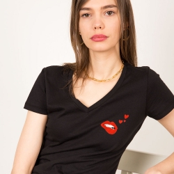 Black V Neck T-Shirt Martina Loves