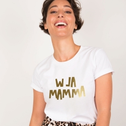 White T-Shirt W La Mamma Gold