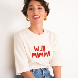 T-Shirt W La Mamma Crème