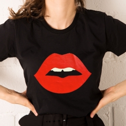 T-shirt Noir Bouche Cindy Faubourg 54