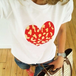 T-Shirt Coeur Léopard Blanc by LesFutiles T-Shirt Coeur Léopard Blanc by LesFutiles
