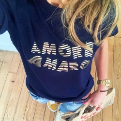 T-Shirt Amore Amaro Bleu by LesFutiles