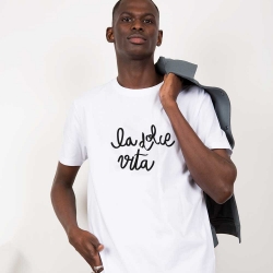 T-Shirt La Dolce Vita Blanc Homme T-Shirt La Dolce Vita Blanc Homme