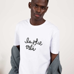 T-Shirt La Dolce Vita Blanc Homme T-Shirt La Dolce Vita Blanc Homme