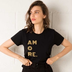 T-Shirt Amore Gold Noir