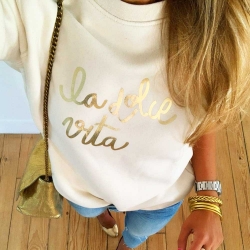 Cream Sweatshirt Dolce Vita by LesFutiles