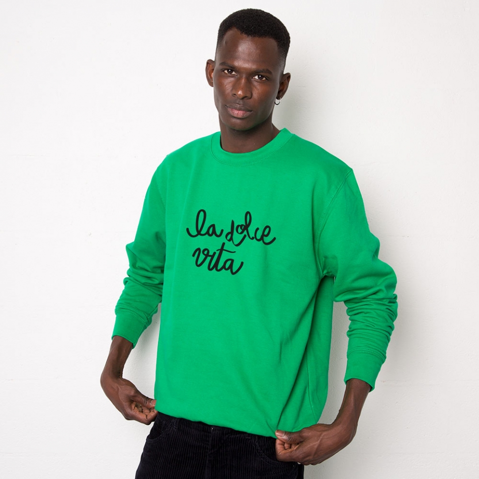 Green Sweatshirt La Dolce Vita