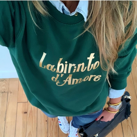 Green Sweatshirt Labirinto by LesFutiles